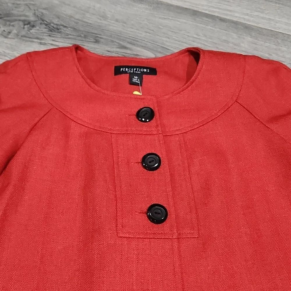 Rusty Orange 3/4" Sleeve Swing Blazer